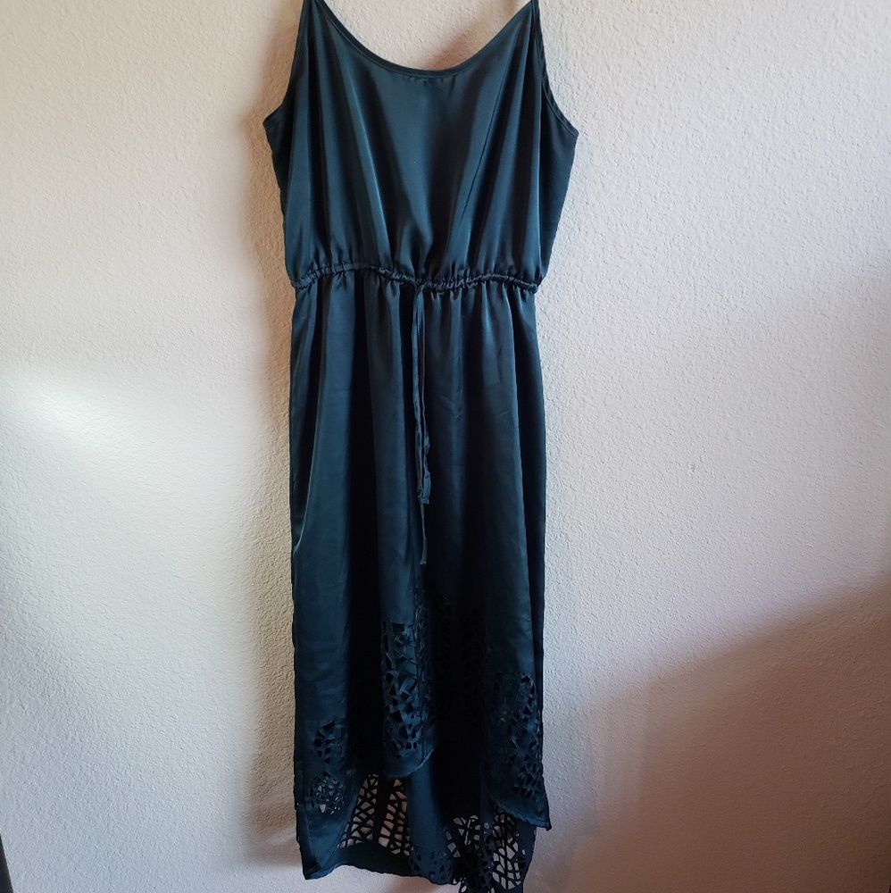 FOREVER21 high low dark teal dress